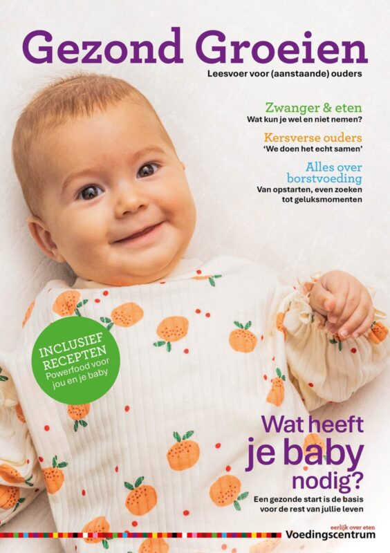 Cover van Magazine gezond groeien met een lachende baby.