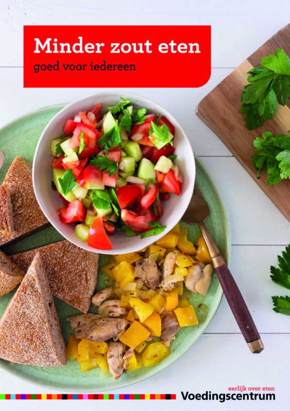 omslag minder zout eten met gerecht