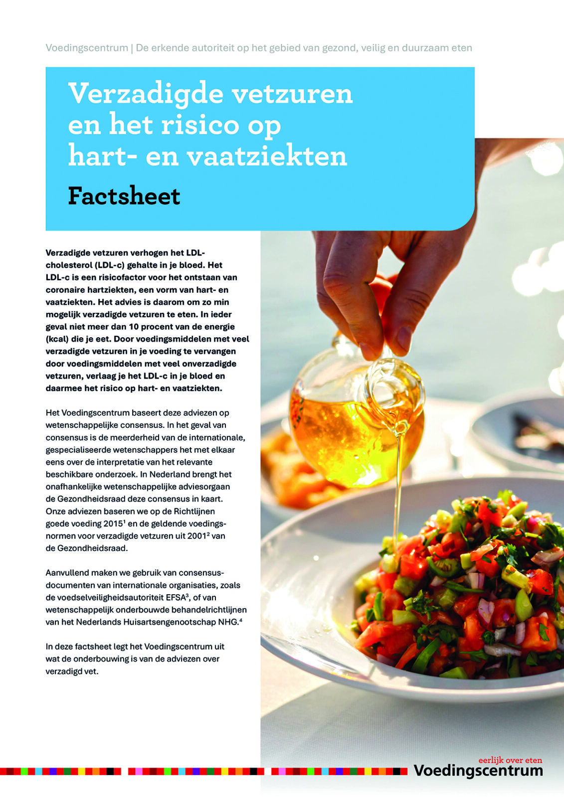Cover van de factsheet over verzadigde vetzuren en hart- en vaatziekten.