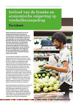 Man kiest groenten in supermarkt, factsheet over eetgedrag.