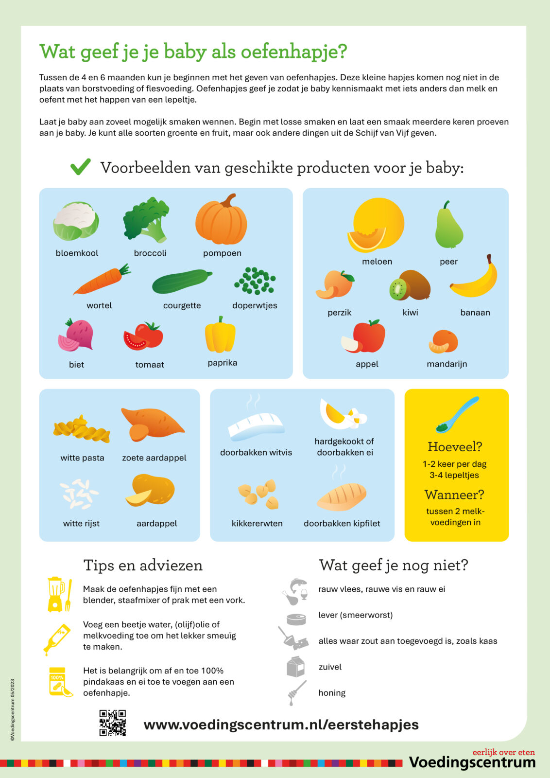 Afbeelding van de kaart Inspiratie voor oefenhapjes met afbeeldingen geschikte producten voor je baby met tips en adviezen