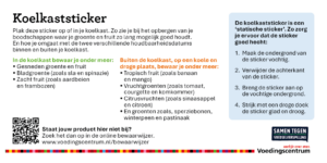 Achterkant van de koelkaststicker
